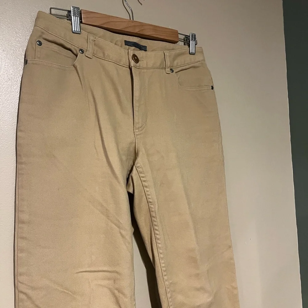 Liz Claiborne Pants Women 6 Khaki Stretch Straight Leg Cotton